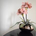 Arranjos De Amarílis Rosa Artificial No Vaso Bronze | Formosi